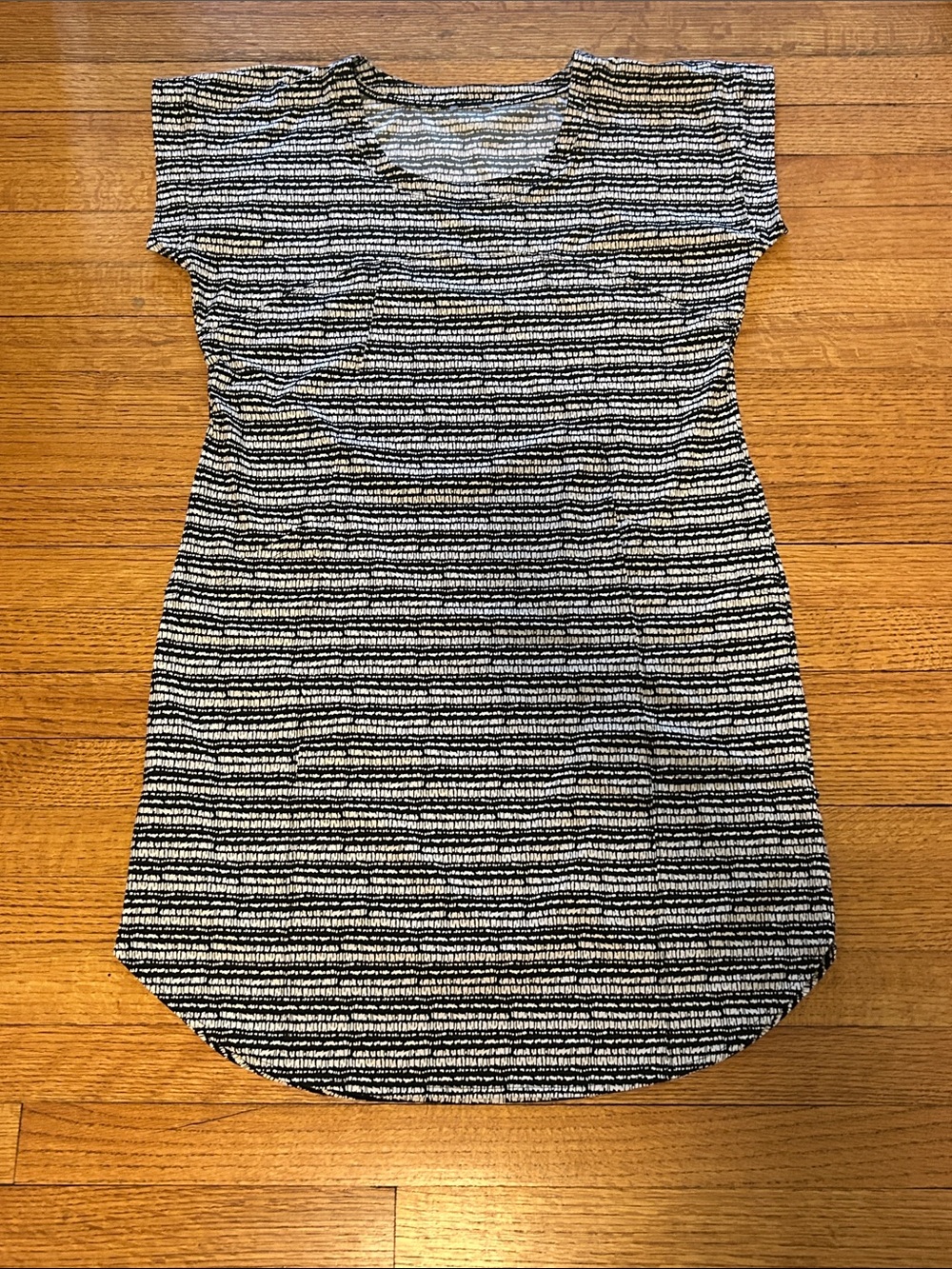 Women’s Black and White Striped Casual Dress Size Medium